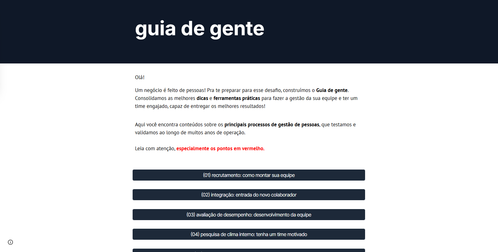 Guia de Gente Nola. gestão de equipe