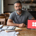 Dono de restaurante analisando relatórios financeiros ao lado de um tablet, representando métricas para melhorar o financeiro do restaurante em 2026